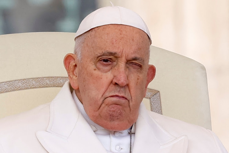 Pope Francis attends the weekly general audience, in Saint Peter Square at the Vatican, on March 6, 2024.