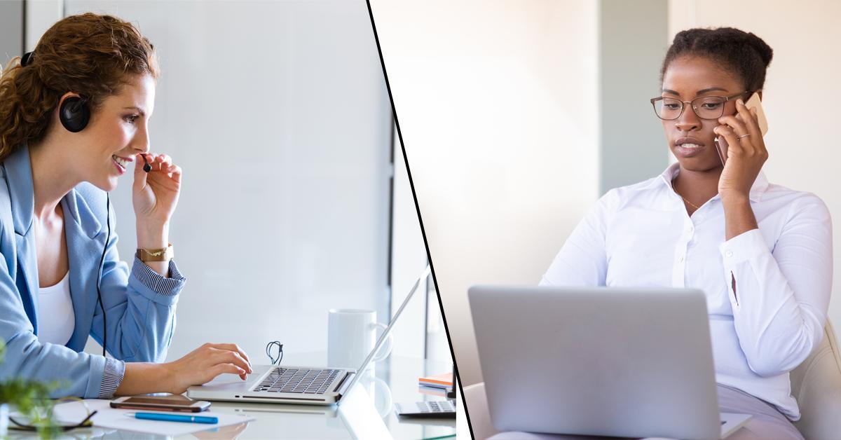 two ladies talking to each other through online