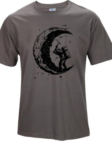Digging The Moon Print Casual Mens - 2
