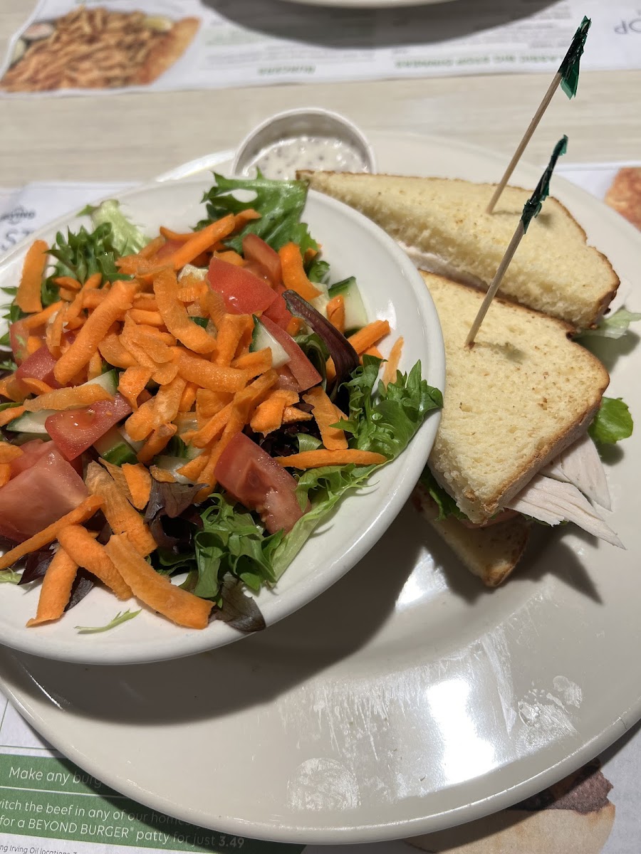 Club house and salad with poppyseed dressing