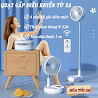 [ Kéo Dài 1 Mét ] Quạt Mini Sạc Điện Gấp Gọn - Quạt Tích Điện Để Bàn Xoay 180 Độ, 3 Tốc Độ Gió, Cổng Sạc Usb, Pin 7200Mah