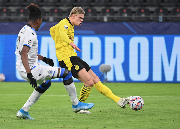 Borussia Dortmund's Erling Braut Haaland in action during a recent match