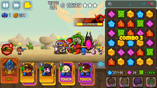 Puzzle & Defense: Match 3 Battle androidhappy screenshots 1