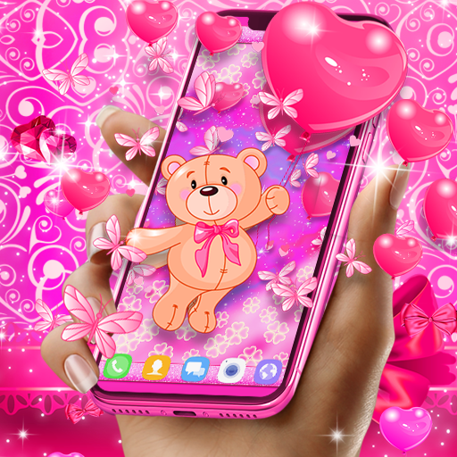 Teddy bear love hearts live wallpaper