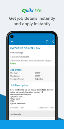 Screenshot Quikr Jobs Search & Career App