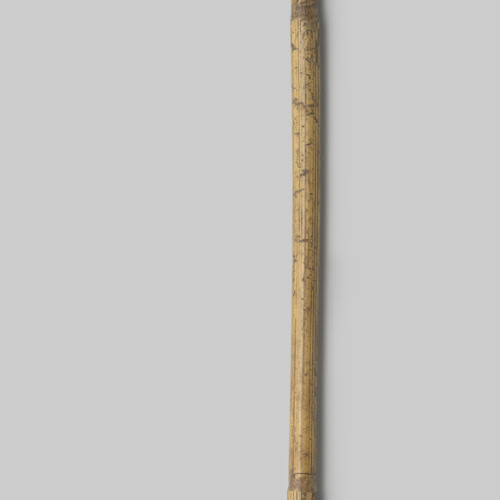 mini donor storting Onderstok van parasol of parapluie van bamboe met rechte haak van  hertshoorn, met ring en punt van koper, Gustav Schnitzler, ca. 1920 - ca.  1940 - Rijksmuseum