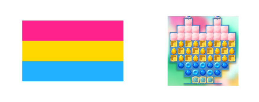 Pansexual flag and the CCJS level inspired in it