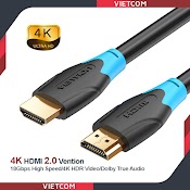 Cáp Hdmi 2.0 Vention Mạ Vàng - Hỗ Trợ Full Hd, 3D, 2K, 4K - Dây Cáp Hdmi Dài 1M 1.5M 2M 3M 5M 8M 10M