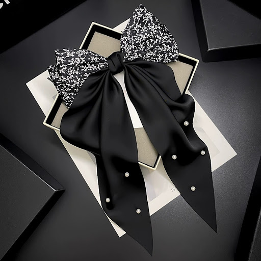 Title 1, Floral Pearl Bow Headdress Big Hairpin Women, e...