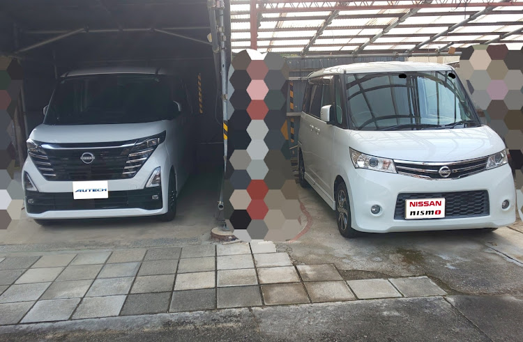 ルークスの#366・買い物､運転手🧾🛒🚗・会社の駐車場にて🅿️・勝手にコラボしちゃいました📸・ナンバー合成アプリ活躍中🤗に関するカスタム事例の投稿画像3枚目