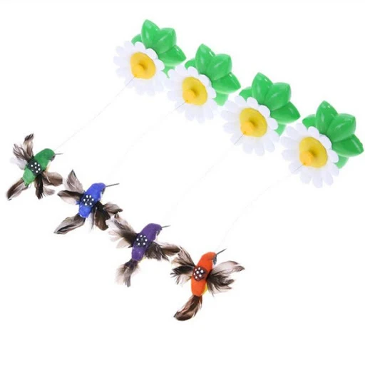 Electric Cat Teaser Toy Hummingbird Shape Interactive Cat Teaser Toy 360 Degrees Rotatable Funny Pet Supplies For Cat Tr