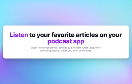 SendToPod - Send web articles to Podcast small promo image