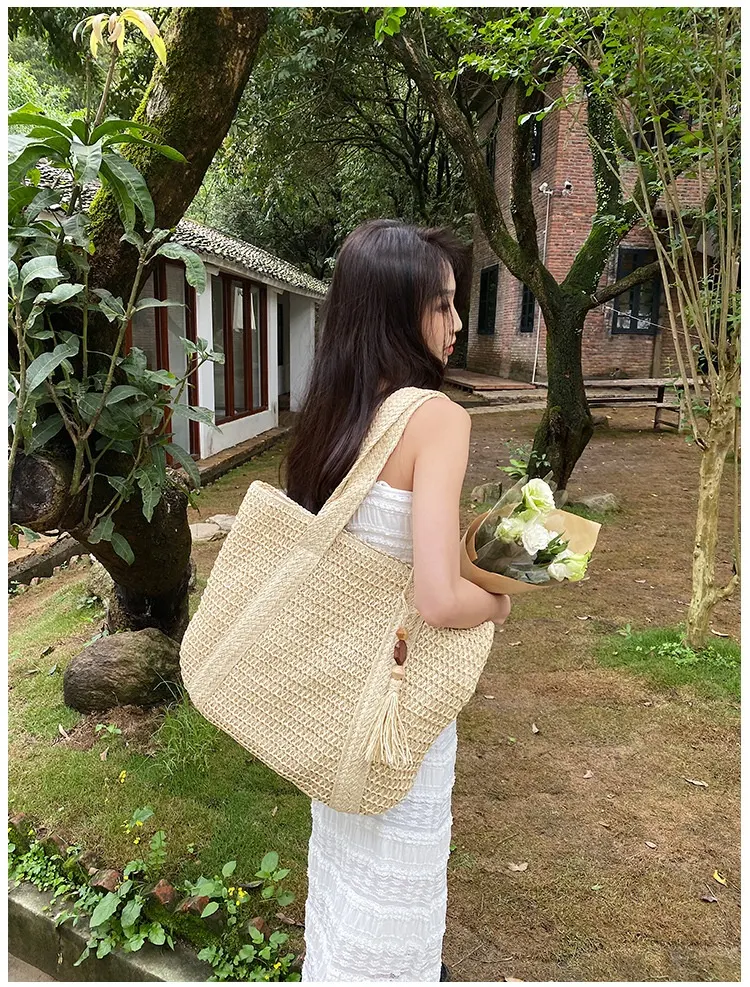 Title 4, Bolsa feminina casual de praia com alça de ombr...