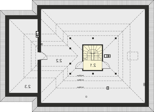 Tryton 4 - Rzut strychu (do adaptacji) - 55,86 m2 (162,27 m2)