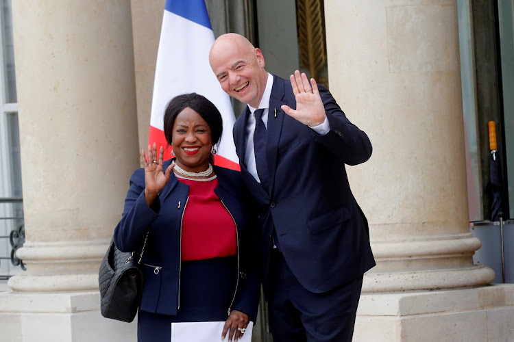 Fifa President Gianni Infantino with Secretary General Fatma Samba Diouf Samoura