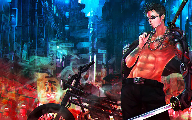 Anime Guys with katanas Wallpapers New Tab