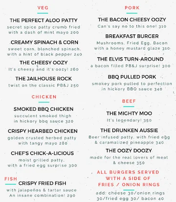 Kickass Burgers menu 