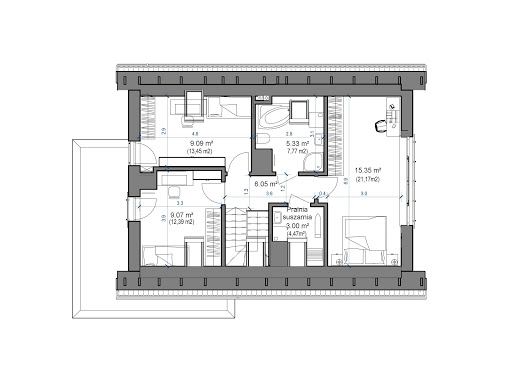 Domidea 58 w2 - Rzut poddasza