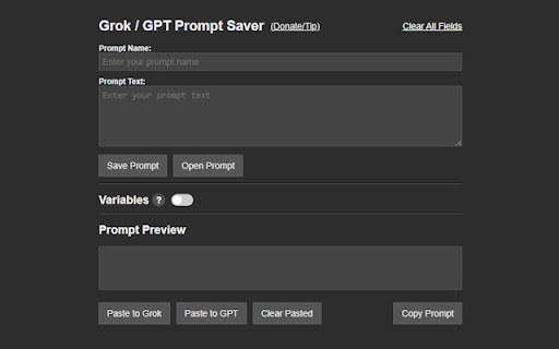 Grok / GPT Prompt Saver
