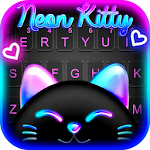 Cover Image of Herunterladen Black Neon Kitty Keyboard Theme 1.0 APK