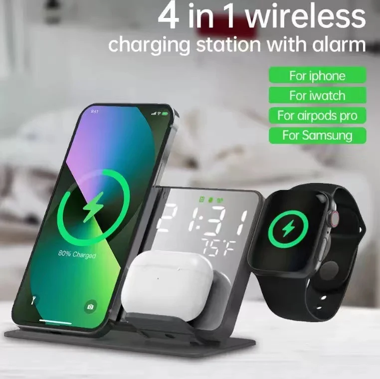 Title 19, 4-in-1 Wireless Charger for Phone, Headset, Sma...