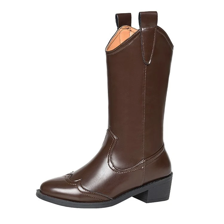 Title 4, Dames Pointed Toe Sleeve Chunky Heel Fashion Ma...
