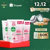 Combo 3 Túi Nước Rửa Tay Dettol Dưỡng Da 225G X 3