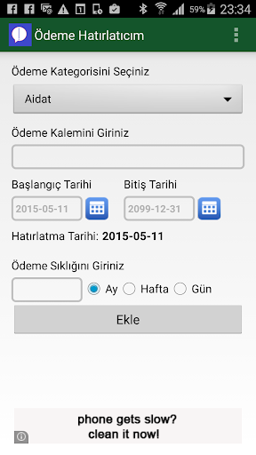 Ödeme Hatırlatıcım