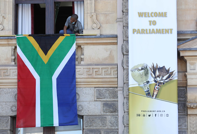 Final rehearsal preparations are under way for Thursday’s much-anticipated address at Cape Town's city hall. Pic: ESA ALEXANDER