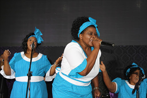 The a-cappella gospel outfit Masibuyele kuJehova are in the Eastern Cape for two shows after 20 years. Above are members Zodwa Makhukhula, Fifi Mabuza and Anna Thabethe Picture: SINO MAJANGAZA