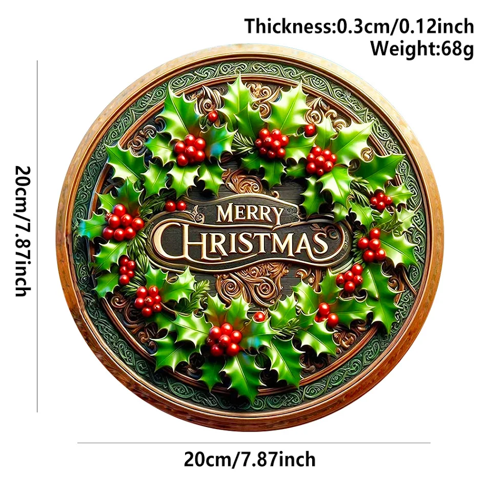 Décoration de Noël en Bois, Plaque de Porte Créative, Une Décoration Festive et Personnalisée pour Embellir Votre Intérieur.