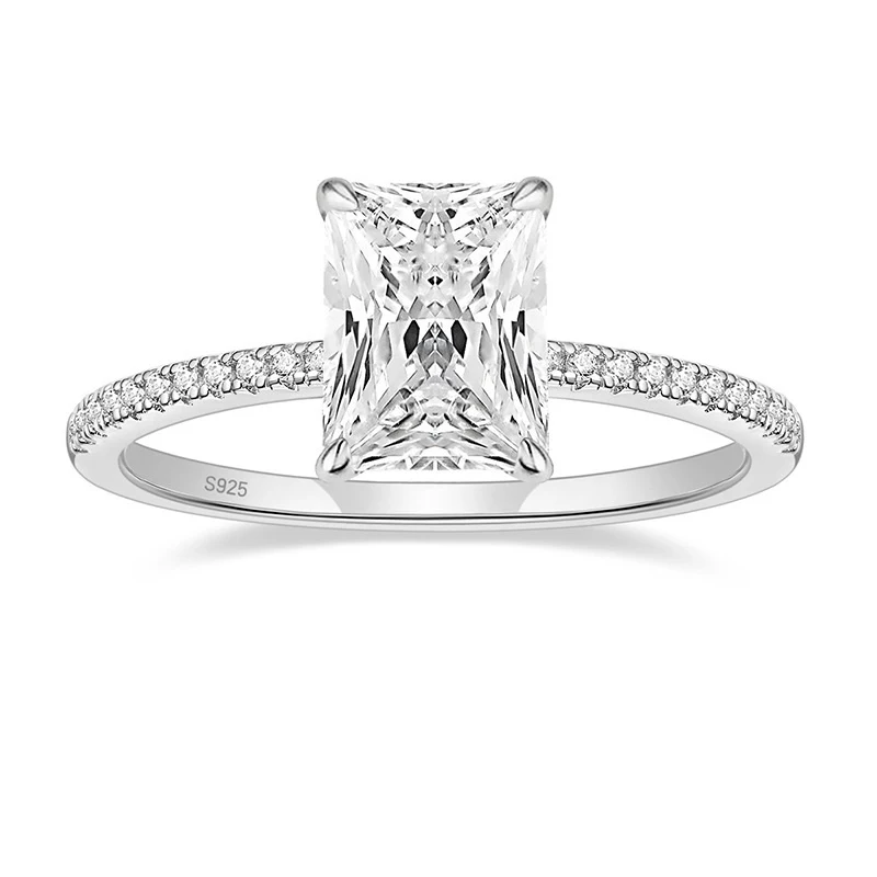 S925 zilveren inleg ring met 7mm zirkonia voor dames, sieraden met strass steentjes voor een stijlvolle uitstraling.