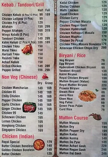 Dubai Restaurant menu 