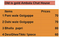 Ambala Chat House menu 1