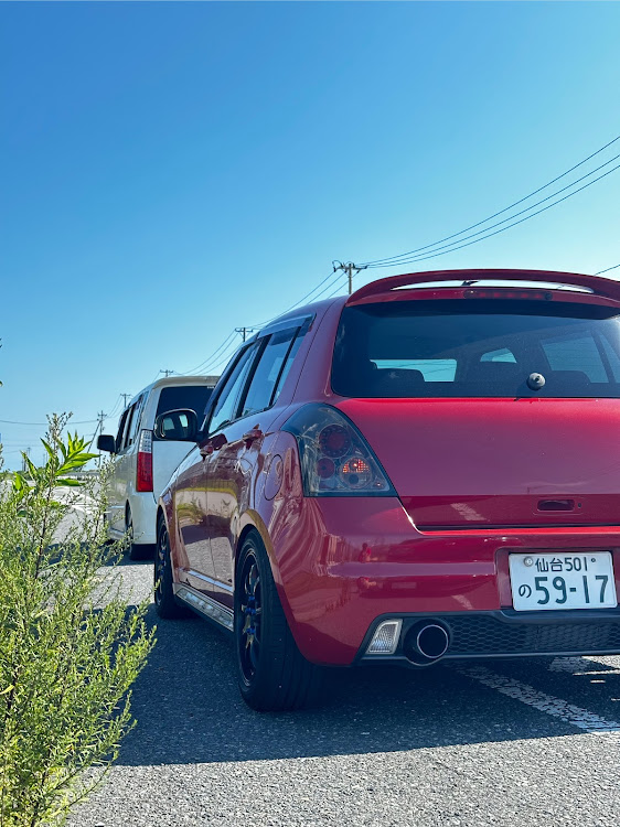 スイフトスポーツのnb8c・mh22s・ロケーション最高・最高な車に関するカスタム事例の投稿画像3枚目
