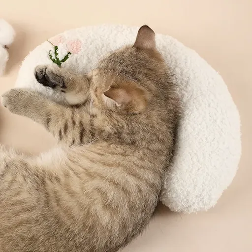Pet Pillow Dog Cat Sleep Moon Pillow Dog Plush Toy Sleep Mat Pet Supplies Dog Supplies Accessories