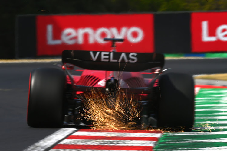 Charles Leclerc on track during practice ahead of the F1 Grand Prix of Hungary at Hungaroring on July 29, 2022 in Budapest, Hungary.