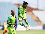 Lesiba Nku of Marumo Gallants celebrates his goal with teammates during the Caf Confederation Cup match against Al Akhdar at Dobsonville Stadium in Johannesburg on January 12 2023.