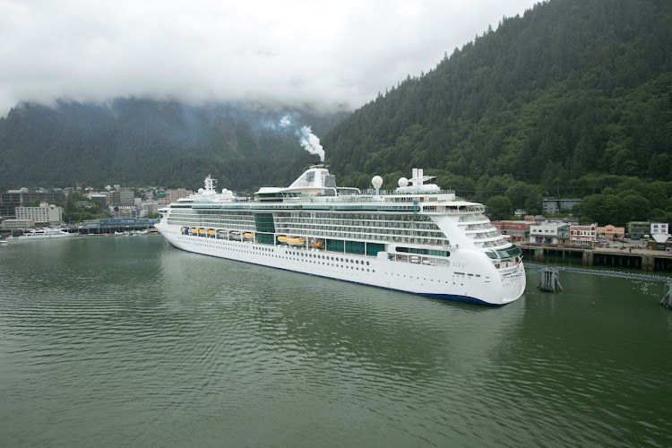 Radiance of the Seas docked in Juneau, Alaska. 