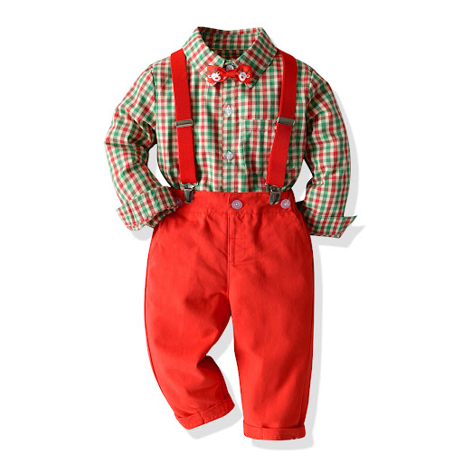 Title 2, Boys Plaid Shirt Bow Tie Overalls Party Dress,...