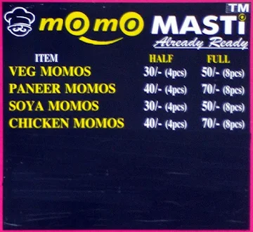 Momos Masti menu 