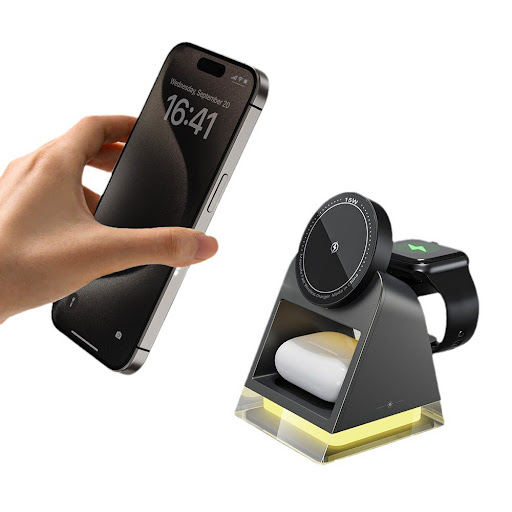 Title 4, Touch Magnetic Three-in-One Wireless Charger Ch...