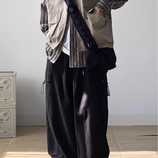 Title 2, American Retro Ankle-tied Casual Trousers for w...