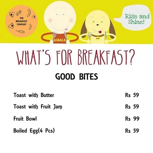 TBC - The Breakfast Company menu 