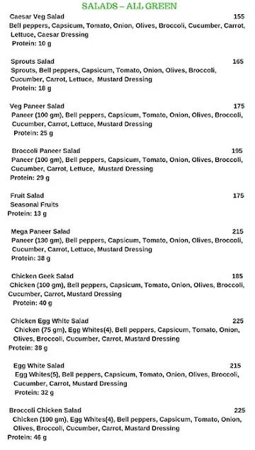 Protein Kitchen menu 