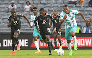 Mlungisi Mbunjana of TS Galaxi with the ball during the DStv Premiership match against Orlando Pirates at Orlando Stadium on September 10.