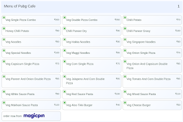 Pubg Cafe menu 