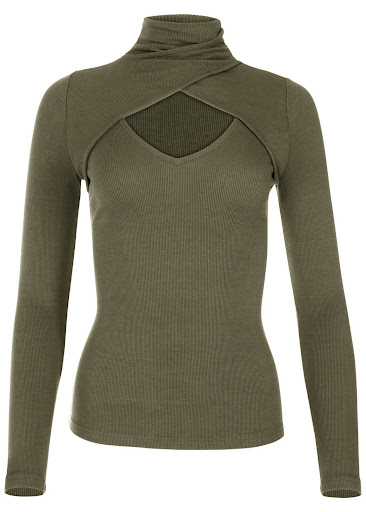 Title 11, Womens Sexy Leaky Chest High Neck Long Sleeve ...