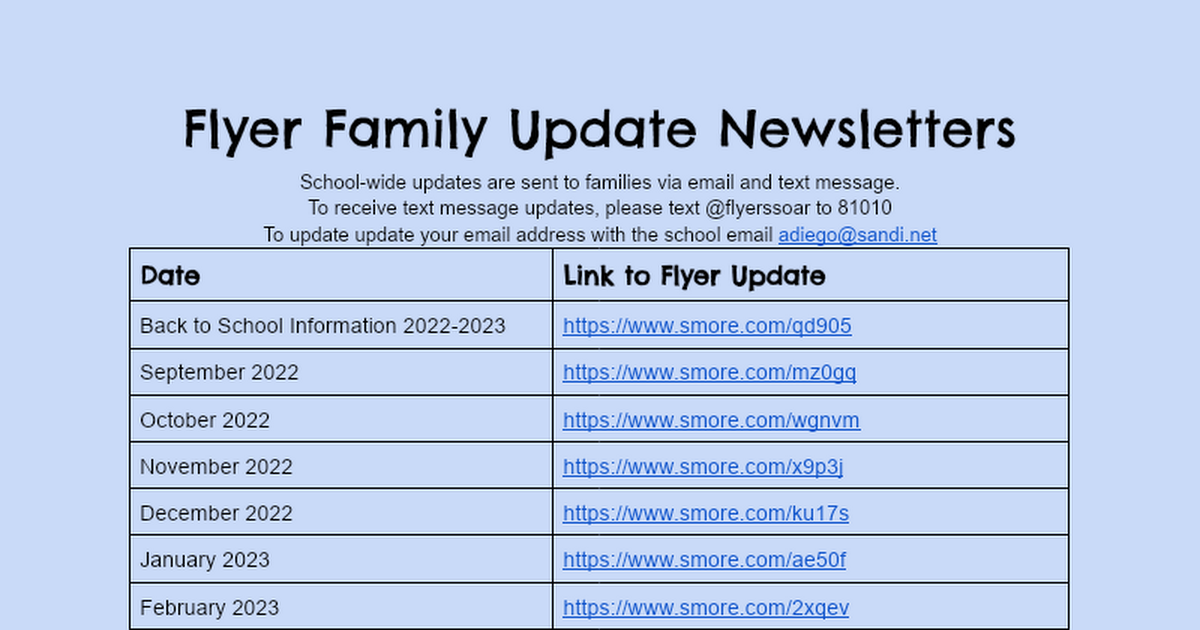 20-21 Flyer Family Updates