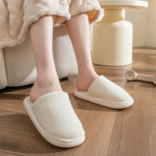 Title 5, Solid Cotton Slippers for Women Autumn and Wint...